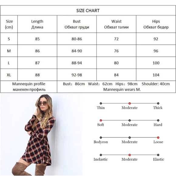 Plaid Long Sleeve Turtleneck Dress - Picture 5 of 8